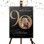 90th Birthday Party Gold Black Welcome Custom Foam Board<br><div class="desc">90th Birthday Party Gold Black Welcome Custom Foam Board. And elegantly designed special birthday celebration,  featuring a custom photo of birthday person and script calligraphy with vintage flourish elements. Simple enough to fit a variety of themes and colors!
Need help? Simply contact me!</div>