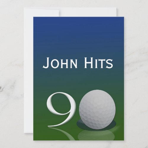 90th Birthday Party Golf invitation template