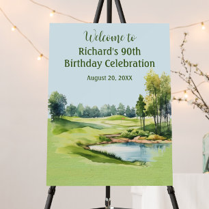 90th Birthday Party Golf Men's Welcome Foam Board