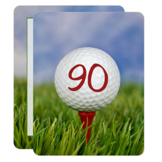 90th Birthday Party Golf theme Invitation