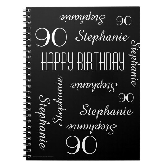 90th Birthday Party Guest Book, Repeating Names Notebook