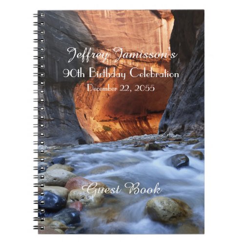 90th Birthday Party Guest Book Zion Narrows Notebook