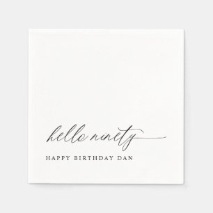 90th Birthday Party Hello 90 Modern Milestone Napkins