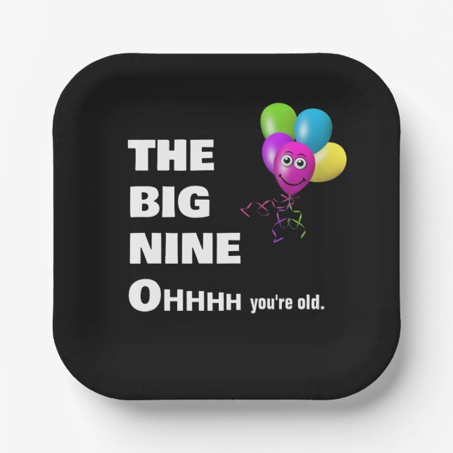 90th Birthday Party Humor Paper Plates (Front)