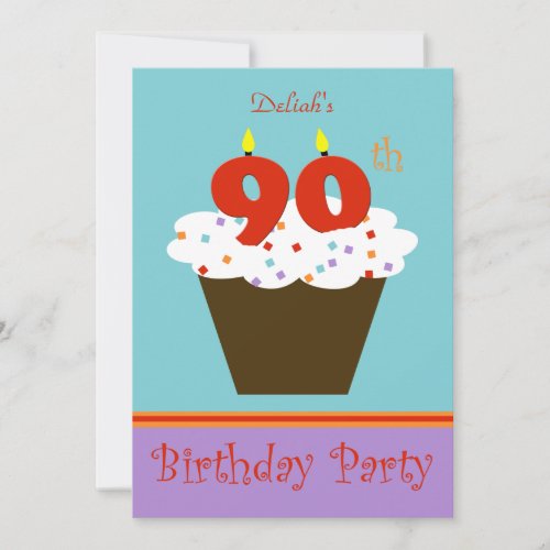 90th Birthday Party Invitation -- 90 Candles