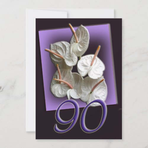 90th Birthday Party Invitation - Antheriums