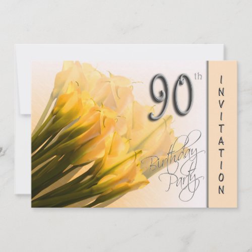 90th Birthday Party Invitation - Calla Lilies