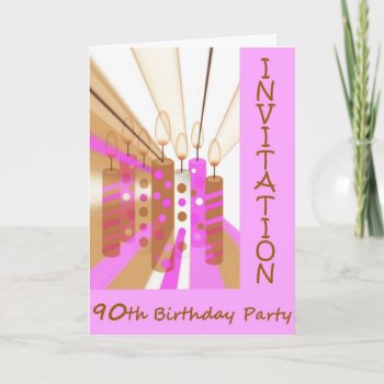 90th Birthday Party Invitation Card by NightSweatsDiva at Zazzle
