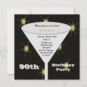 90th Birthday Party Invitation Gold 90th Toast