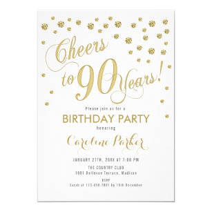 90 Birthday Invitations | Zazzle