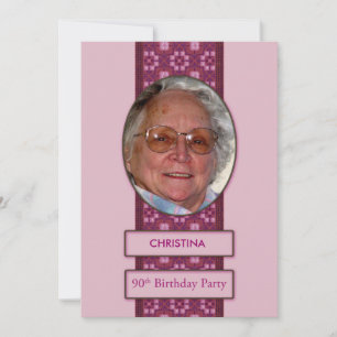 90th Birthday Party Invitation Picture and Name