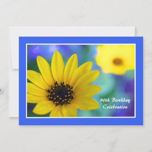 90th Birthday Party Invitation -- Sunflower