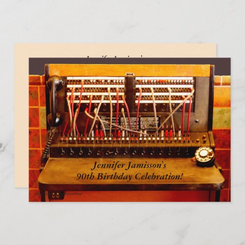 90th Birthday Party Invitation Vintage Switchboard