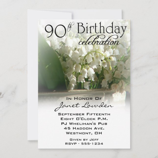 90th Birthday Party Invitations (Front)