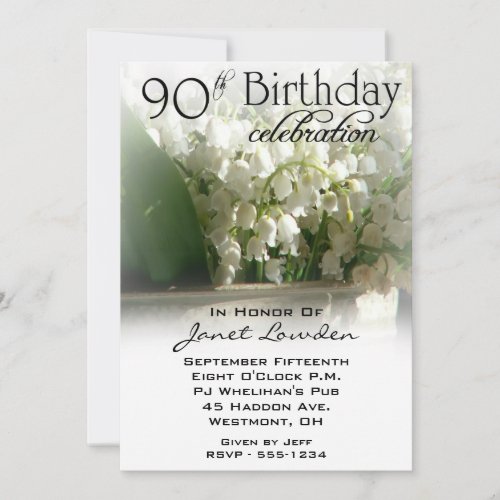 90th Birthday Party Invitations