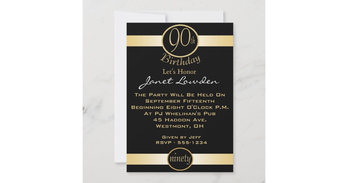 90th Birthday Party Invitations | Zazzle