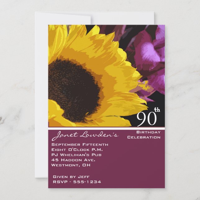 90th Birthday Party Invitations (Front)