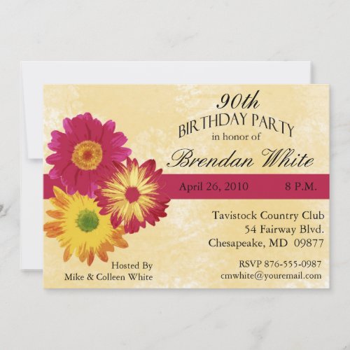 90th Birthday Party Invitations