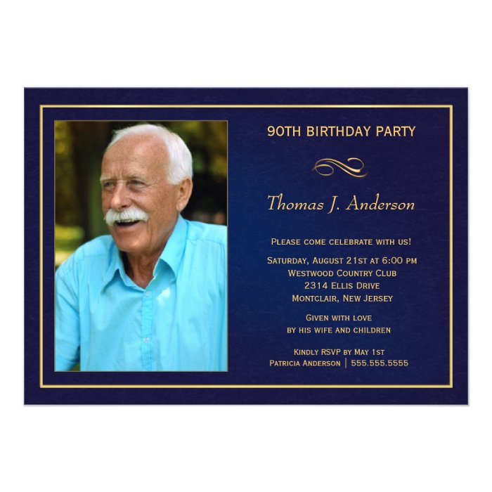 90th Birthday Party Invitations   Add your photo