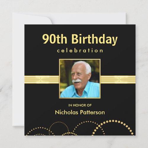 90th Birthday Party Invitations _ Photo Optional