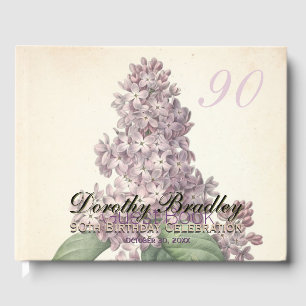 90th Birthday Party Lilac Custom Guest Book