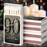 90th Birthday Party Matchboxes<br><div class="desc">90th Birthday Matchbox Favor. Celebrate ninety years in style with this bold, modern matchbox design. A large black “90” sits at the top, layered with a handwritten white “Ninety” for a sleek and eye-catching look. The background features a rich faux gold finish, giving the design a warm, elegant, and celebratory...</div>