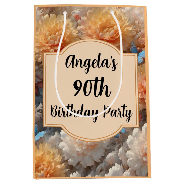 90th Birthday Party Medium Gift Bag (Front)