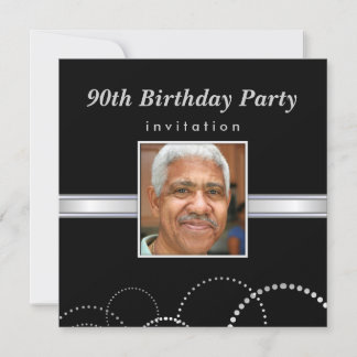 90th Birthday Party - Mens Photo Invitations