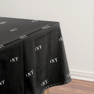 90th Birthday Party Name Black Modern Pattern Tablecloth