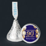 90th Birthday Party Navy Blue and Gold Balloons Hershey®'s Kisses®<br><div class="desc">90th Birthday Party Navy Blue and Gold Balloons. For further customization,  please click the "Customize it" button and use our design tool to modify this template.</div>