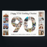 90th Birthday Party Number 90 Photo Collage Banner<br><div class="desc">Mark ninety years of wonderful memories and adventures with this captivating 90th Birthday Number Photo Collage. This customizable template is the perfect blend of creativity and sentiment, allowing you to create a truly memorable gift for your loved one's special day. Capture the essence of incredible years in a single masterpiece...</div>