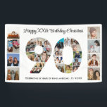 90th Birthday Party Number 90 Photo Collage Banner<br><div class="desc">Mark ninety years of wonderful memories and adventures with this captivating 90th Birthday Number Photo Collage. This customizable template is the perfect blend of creativity and sentiment, allowing you to create a truly memorable gift for your loved one's special day. Capture the essence of incredible years in a single masterpiece...</div>