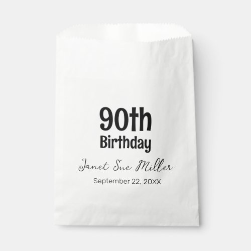 90th Birthday Party Paper Favor Treat Bags