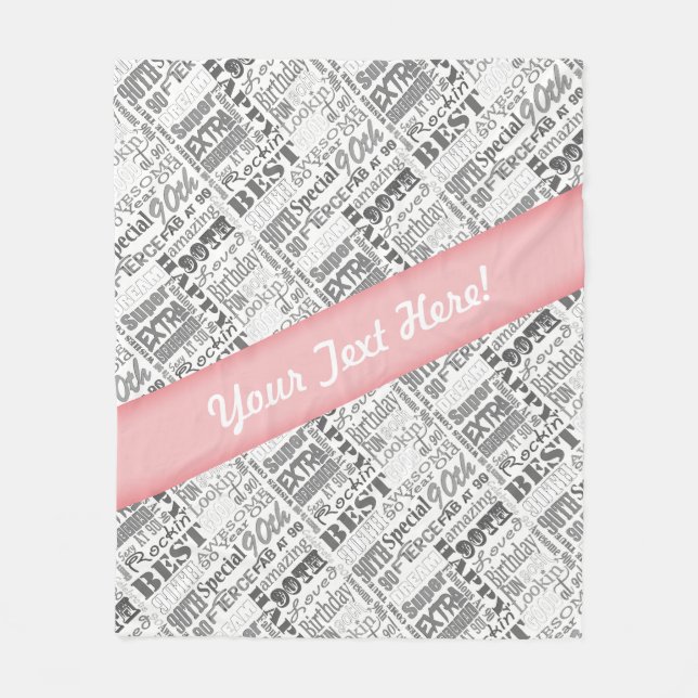 90th Birthday Party Personalized Gifts Fleece Blanket (Front)