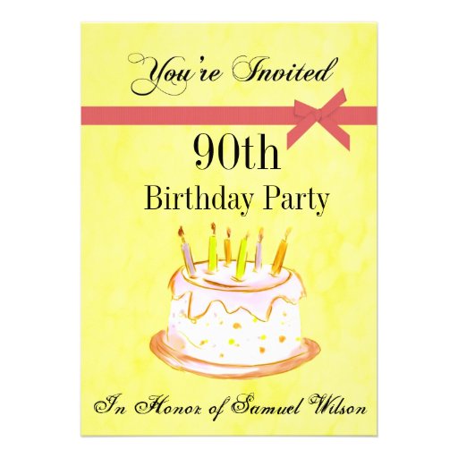 Custom 90Th Birthday Invitations 6