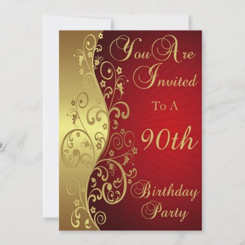 90th Birthday Party Personalized Invitation