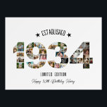 90th Birthday party Photo Collage Established 1934 Foam Board<br><div class="desc">Celebrate an extraordinary 90 years with this captivating 90th Birthday Photo Collage Banner, created by The Arty Apples. With personal photos arranged in the shape of "1934, " this banner beautifully captures the journey of a lifetime, making it the perfect centerpiece for an 90th birthday celebration. Cherish special memories and...</div>