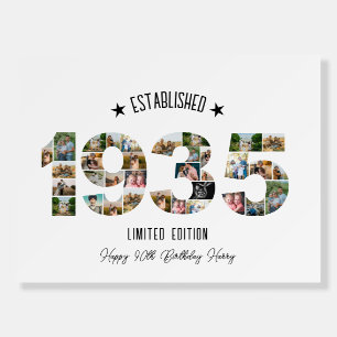 90th Birthday party Photo Collage Established 1935 Foam Board