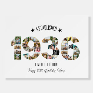 90th Birthday party Photo Collage Established 1936 Foam Board