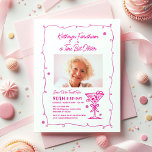 90th Birthday Party Photo  Espresso Martini Invita Invitation<br><div class="desc">The birthday celebrant's photo takes center stage in this trendy martini birthday invitation. Elegant and chic design features an espresso martini. A pretty bow adds a feminine touch. All of the text is editable.</div>