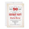 90th Birthday Party - Retro Creamy White and Red