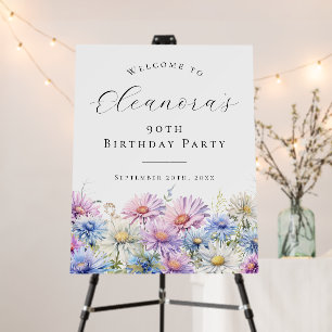 90th Birthday Party September Birth Flower Welcome Foam Board