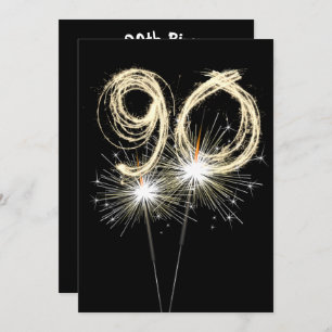 90th Birthday Party Sparkler  Invitation