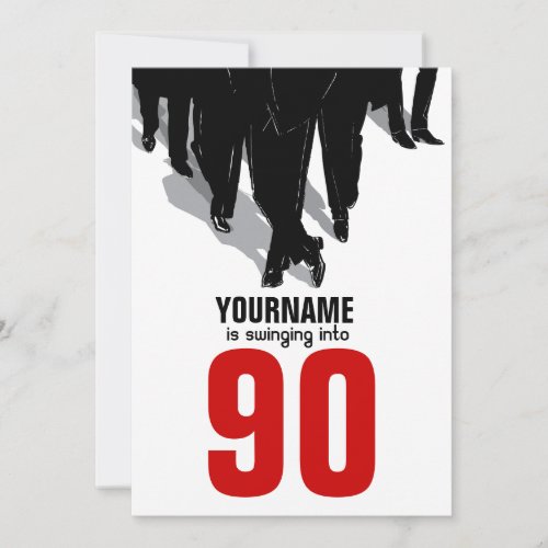 90th Birthday Party Swingers Rat Pack Custom Invites