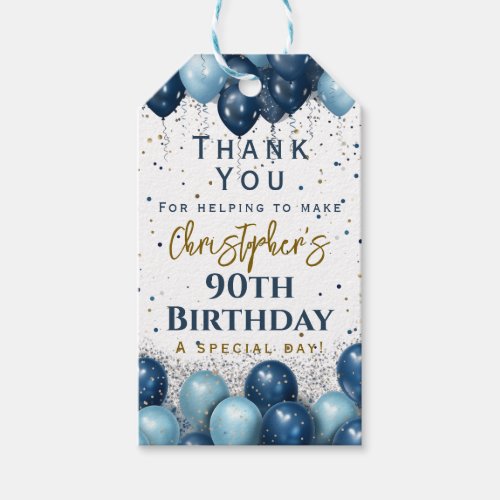 90th Birthday Party Thank You Gift Tags