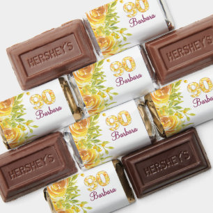 90th Birthday Party – Yellow Roses 90 Hershey's Miniatures