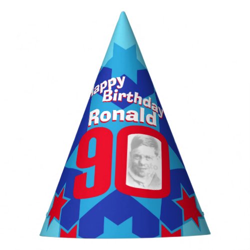 90th birthday personalized photo star name hat