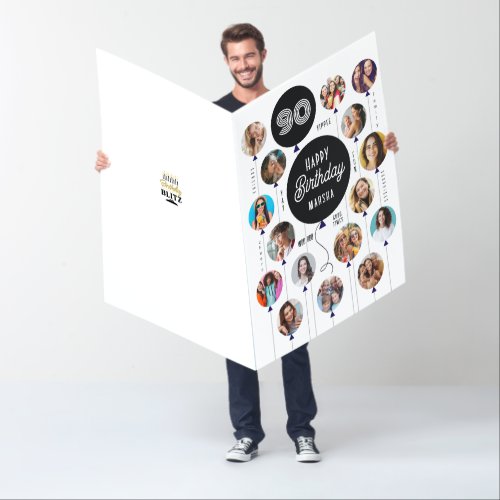 90th Birthday Photo Balloons Card