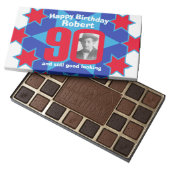 90th birthday photo blue white red star chocolate (Opened)