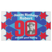 90th birthday photo blue white red star chocolate (Front)